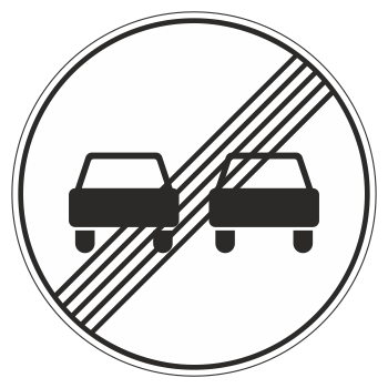 Дорожный знак 3.21 «Конец зоны запрещения обгона»